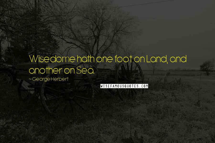 George Herbert Quotes: Wisedome hath one foot on Land, and another on Sea.
