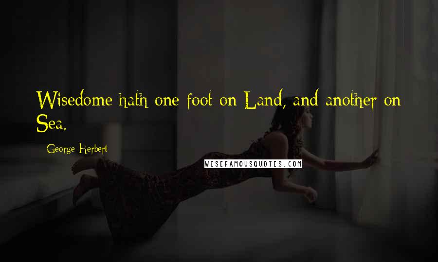 George Herbert Quotes: Wisedome hath one foot on Land, and another on Sea.