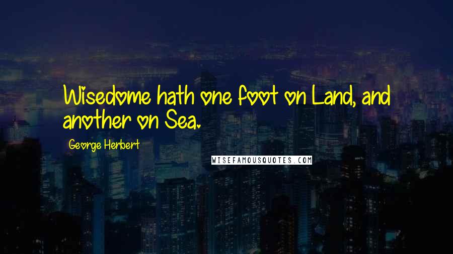 George Herbert Quotes: Wisedome hath one foot on Land, and another on Sea.