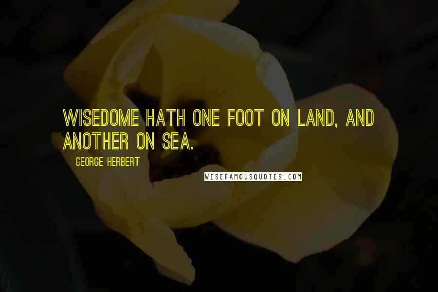 George Herbert Quotes: Wisedome hath one foot on Land, and another on Sea.