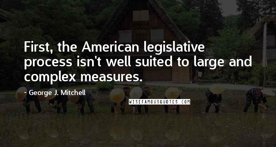 George J. Mitchell Quotes: First, the American legislative process isn't well suited to large and complex measures.