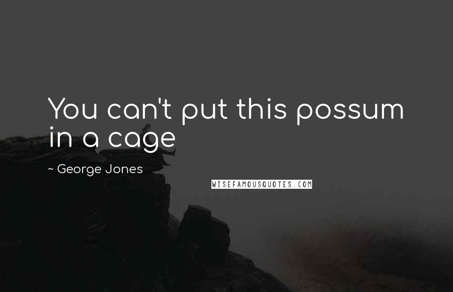 George Jones Quotes: You can't put this possum in a cage