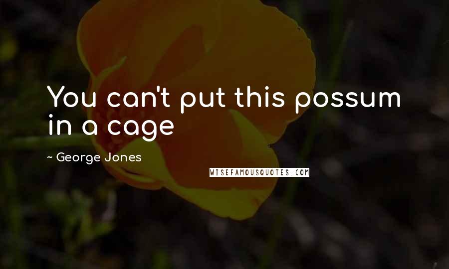 George Jones Quotes: You can't put this possum in a cage