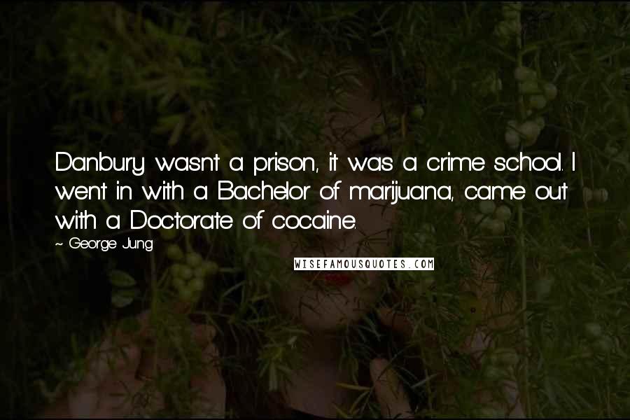 George Jung Quotes: Danbury wasnt a prison, it was a crime school. I went in with a Bachelor of marijuana, came out with a Doctorate of cocaine.