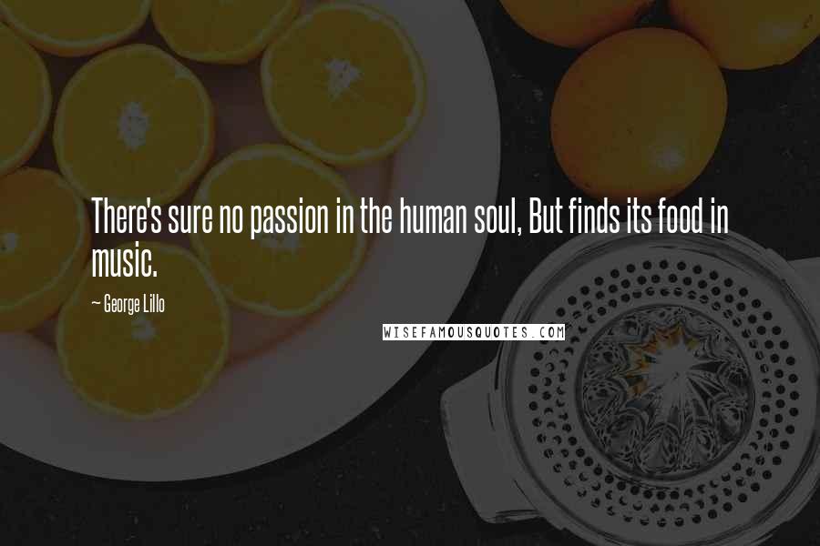 George Lillo Quotes: There's sure no passion in the human soul, But finds its food in music.