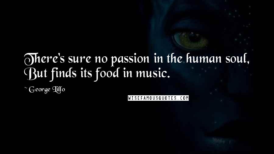 George Lillo Quotes: There's sure no passion in the human soul, But finds its food in music.
