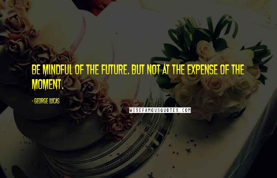 George Lucas Quotes: Be mindful of the future. But not at the expense of the moment.