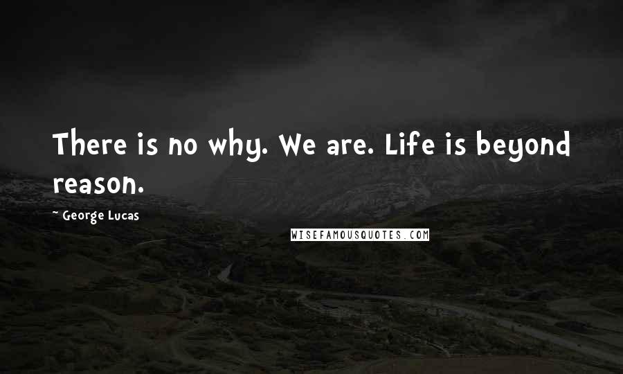 George Lucas Quotes: There is no why. We are. Life is beyond reason.