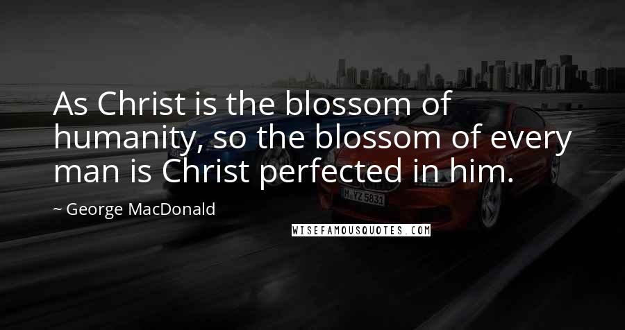 George MacDonald Quotes: As Christ is the blossom of humanity, so the blossom of every man is Christ perfected in him.