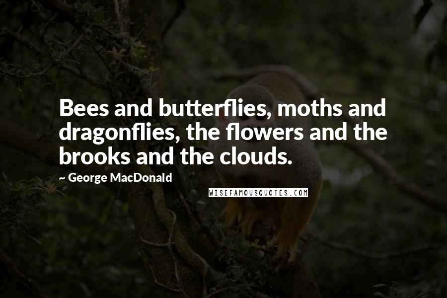 George MacDonald Quotes: Bees and butterflies, moths and dragonflies, the flowers and the brooks and the clouds.