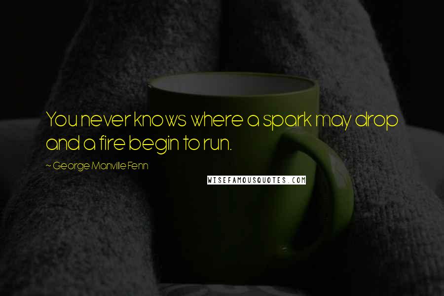 George Manville Fenn Quotes: You never knows where a spark may drop and a fire begin to run.