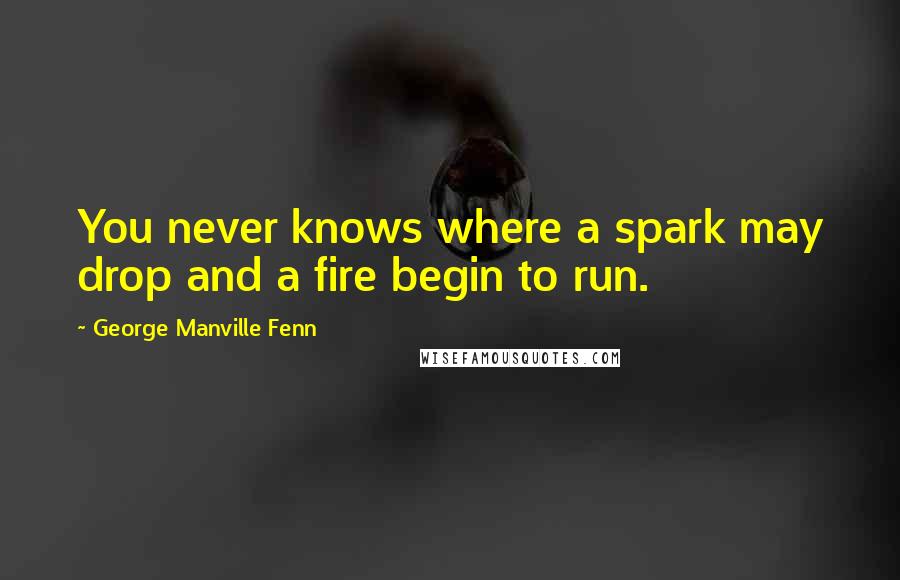 George Manville Fenn Quotes: You never knows where a spark may drop and a fire begin to run.