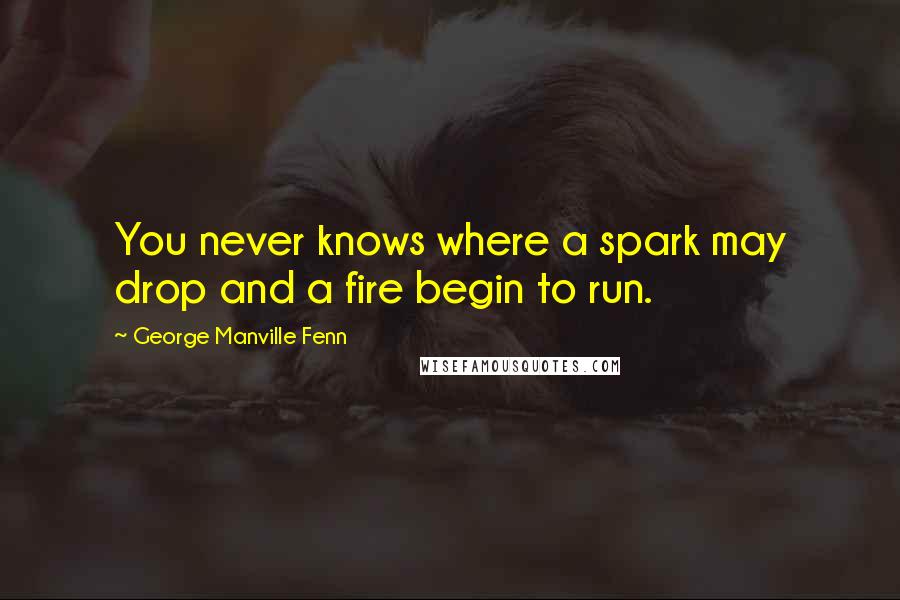 George Manville Fenn Quotes: You never knows where a spark may drop and a fire begin to run.