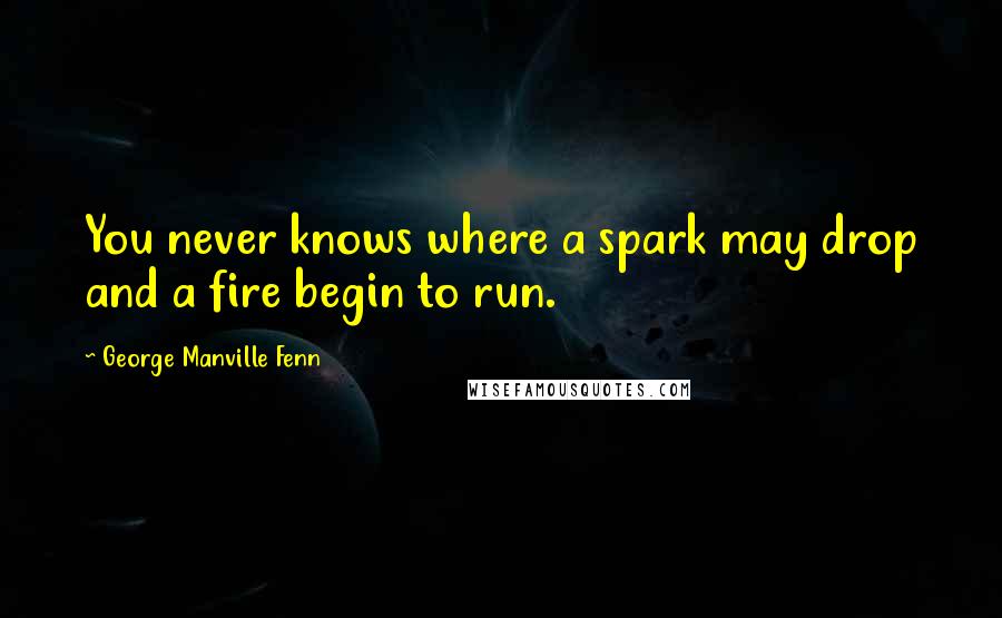 George Manville Fenn Quotes: You never knows where a spark may drop and a fire begin to run.