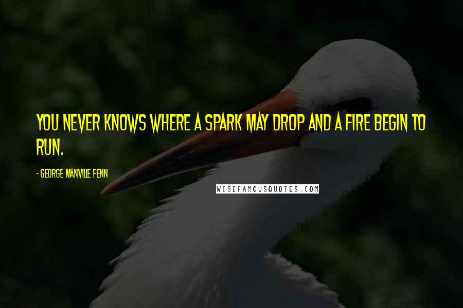 George Manville Fenn Quotes: You never knows where a spark may drop and a fire begin to run.