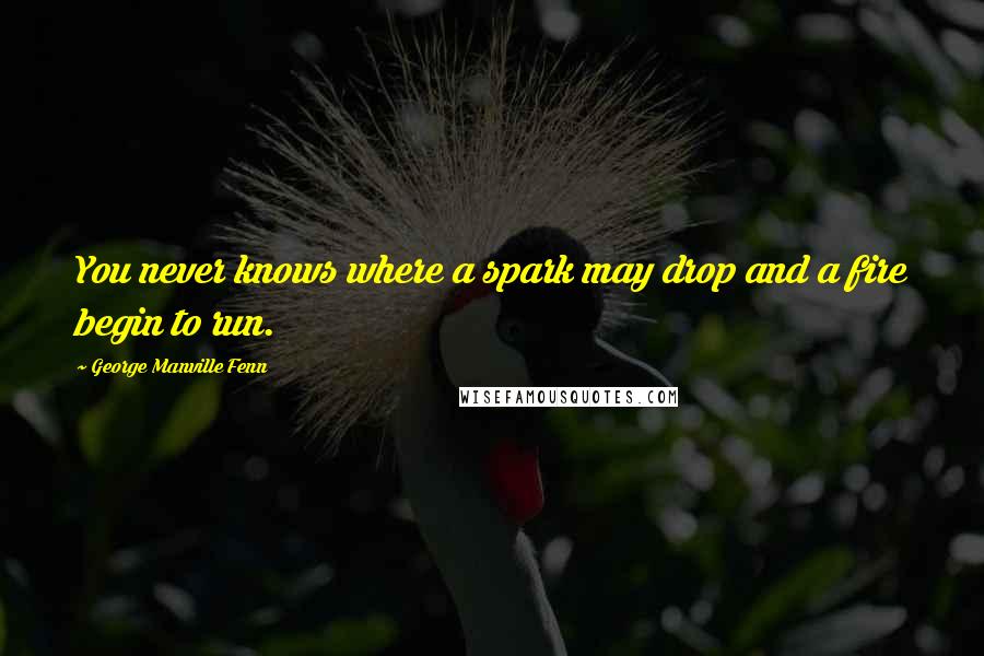 George Manville Fenn Quotes: You never knows where a spark may drop and a fire begin to run.