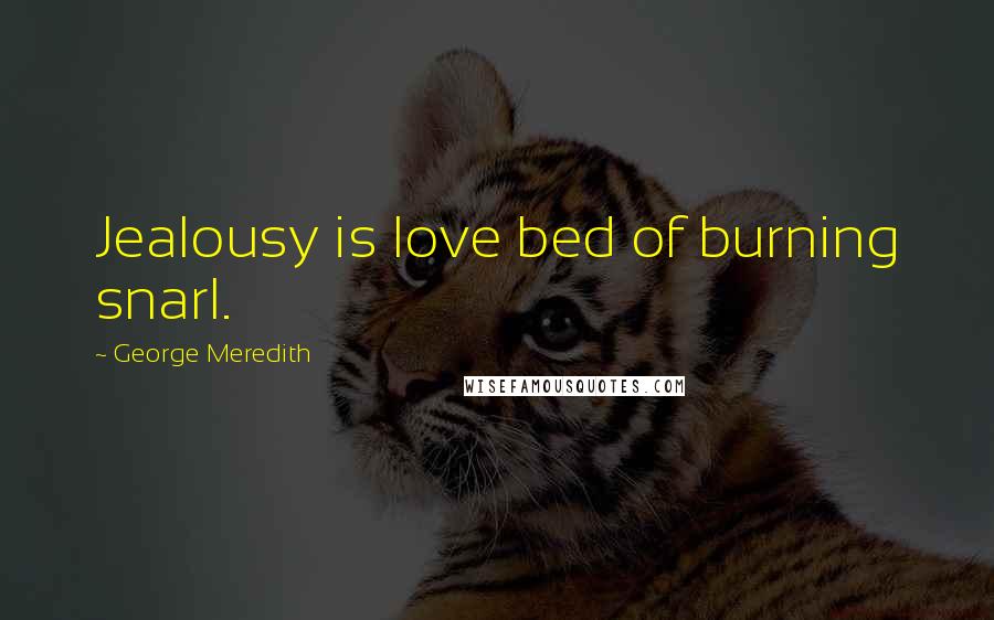 George Meredith Quotes: Jealousy is love bed of burning snarl.