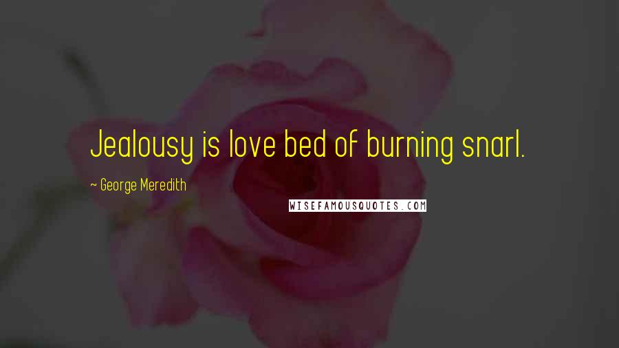 George Meredith Quotes: Jealousy is love bed of burning snarl.