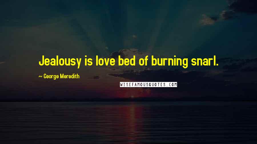 George Meredith Quotes: Jealousy is love bed of burning snarl.