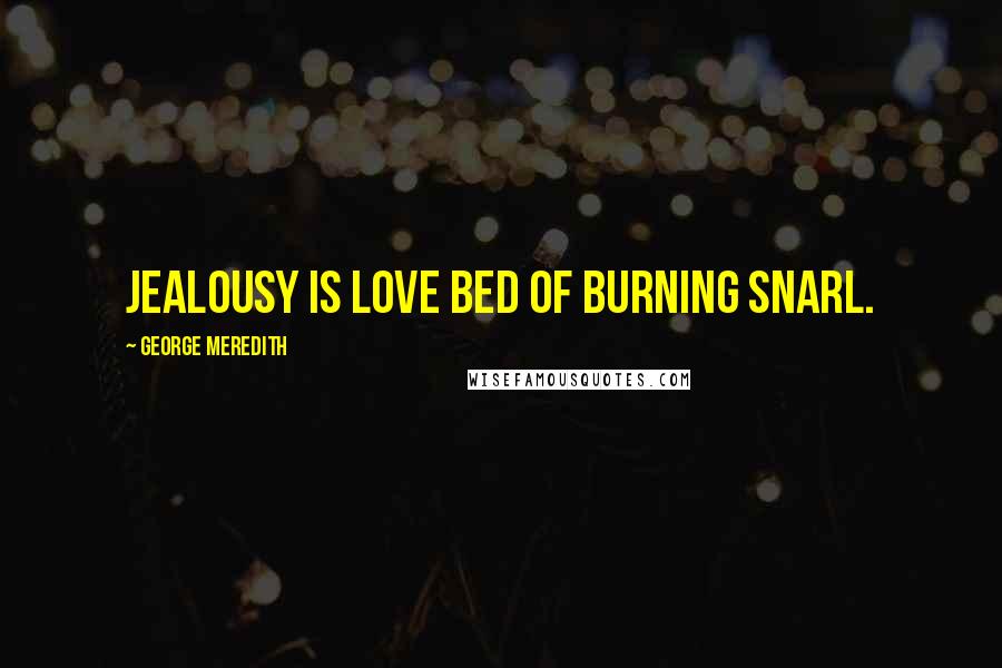 George Meredith Quotes: Jealousy is love bed of burning snarl.