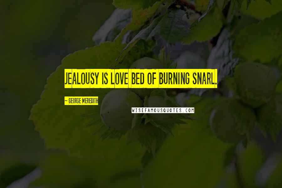 George Meredith Quotes: Jealousy is love bed of burning snarl.