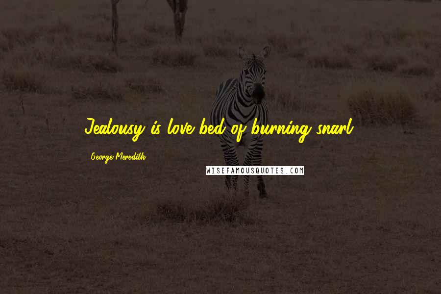 George Meredith Quotes: Jealousy is love bed of burning snarl.