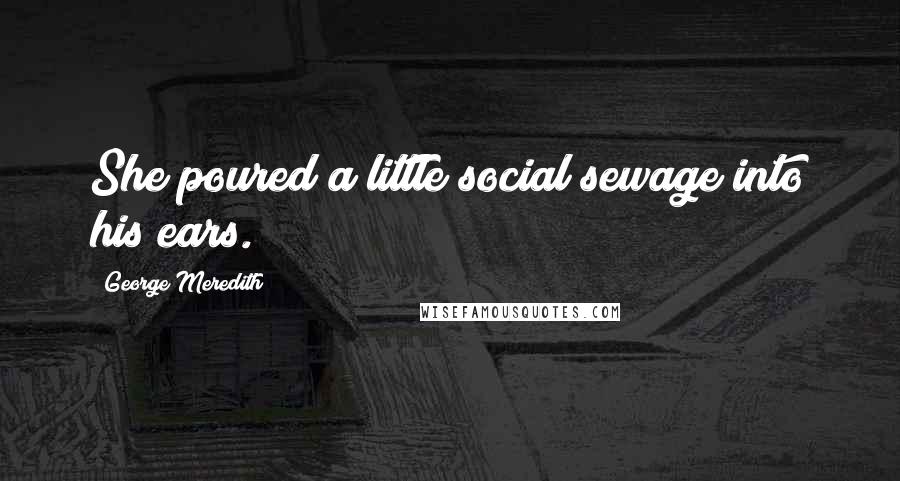 George Meredith Quotes: She poured a little social sewage into his ears.