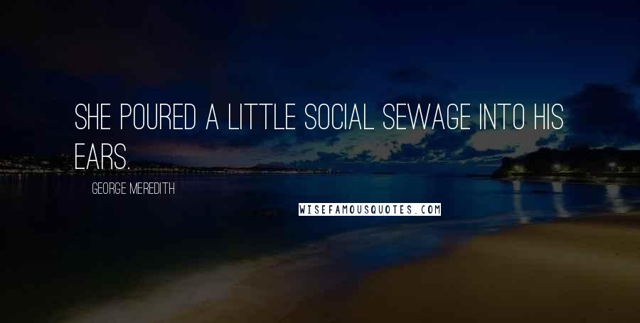 George Meredith Quotes: She poured a little social sewage into his ears.
