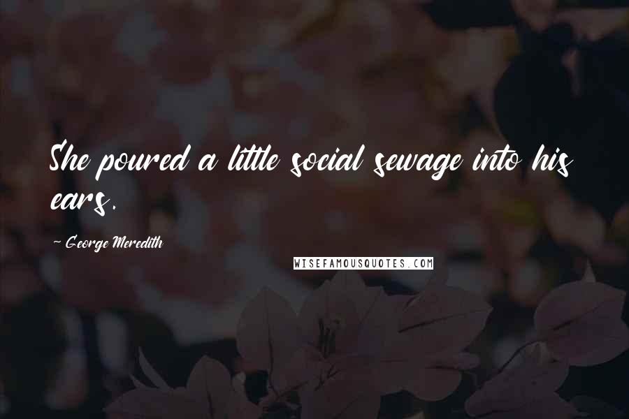 George Meredith Quotes: She poured a little social sewage into his ears.