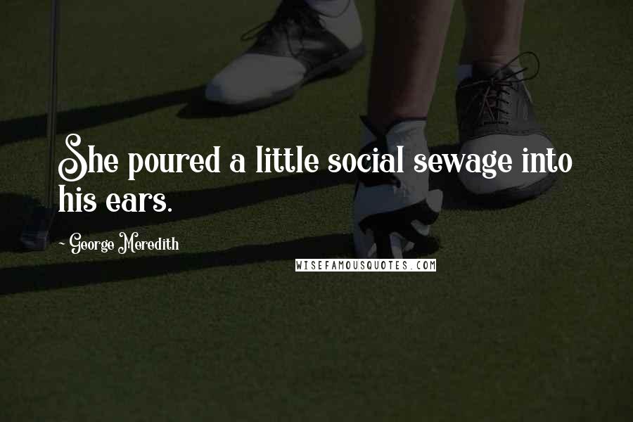 George Meredith Quotes: She poured a little social sewage into his ears.
