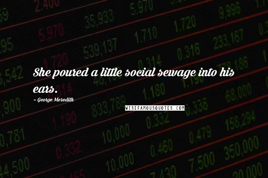 George Meredith Quotes: She poured a little social sewage into his ears.