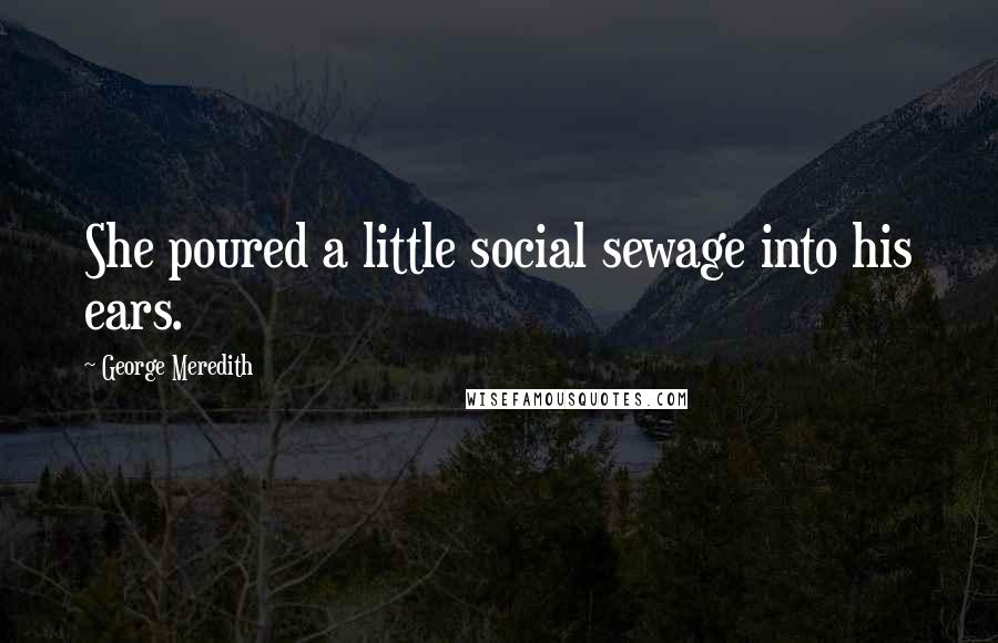George Meredith Quotes: She poured a little social sewage into his ears.