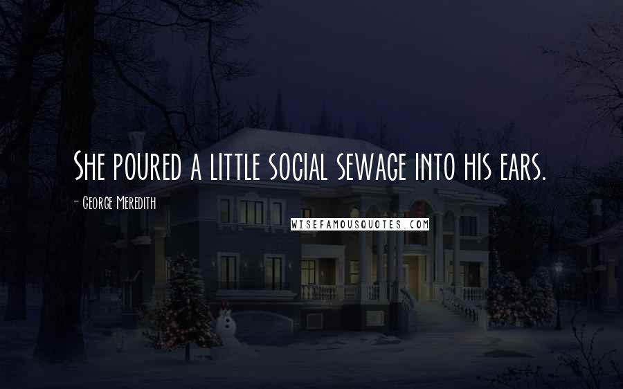 George Meredith Quotes: She poured a little social sewage into his ears.