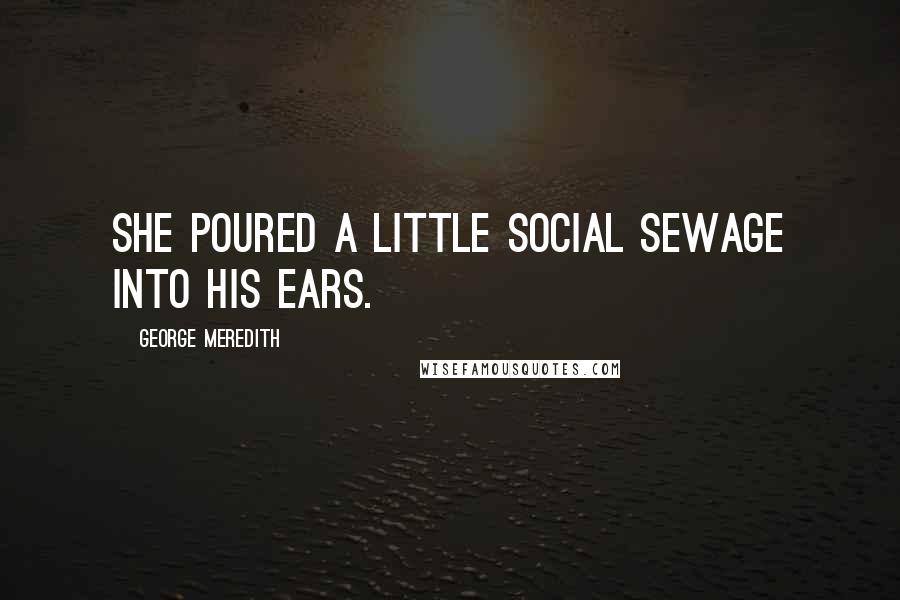 George Meredith Quotes: She poured a little social sewage into his ears.