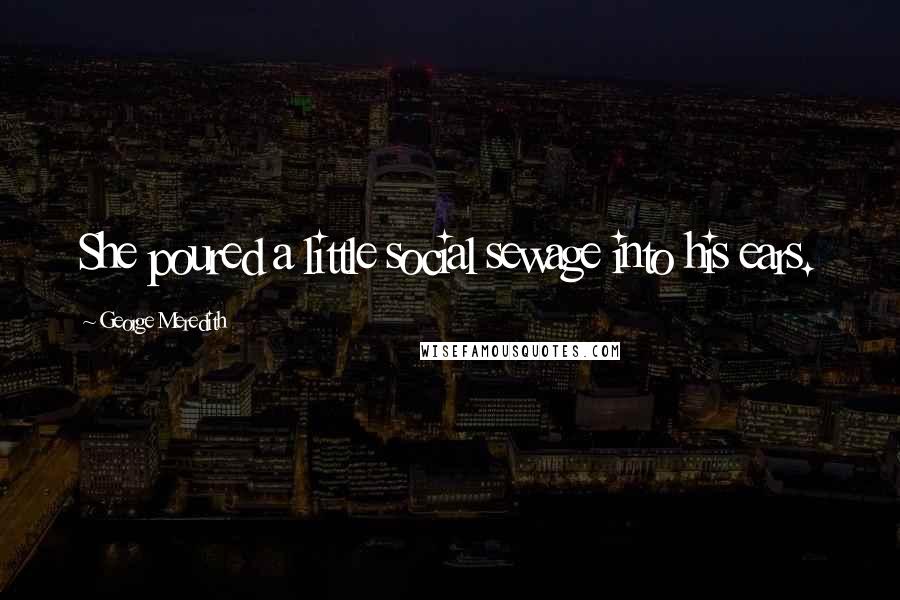 George Meredith Quotes: She poured a little social sewage into his ears.
