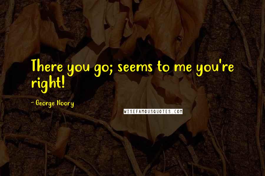 George Noory Quotes: There you go; seems to me you're right!