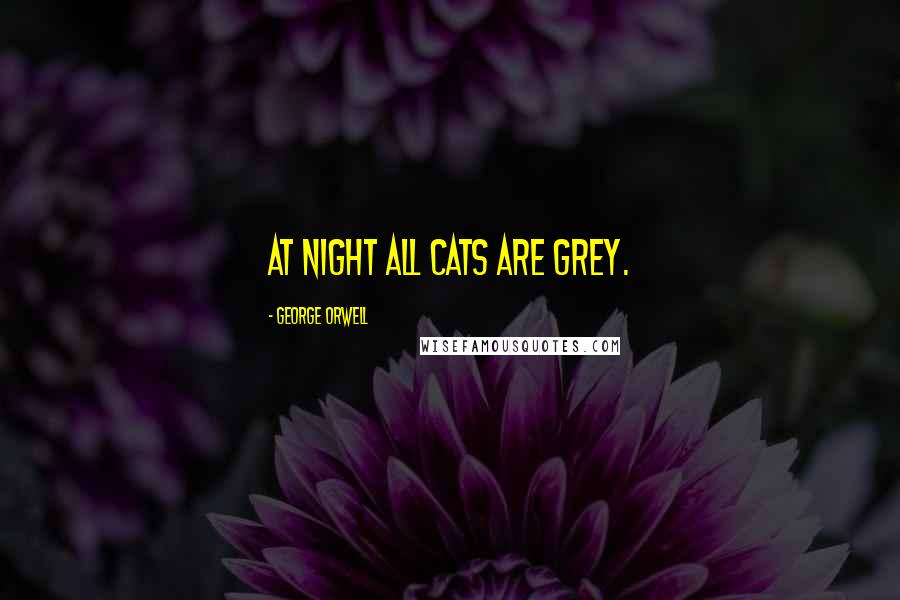 George Orwell Quotes: At night all cats are grey.