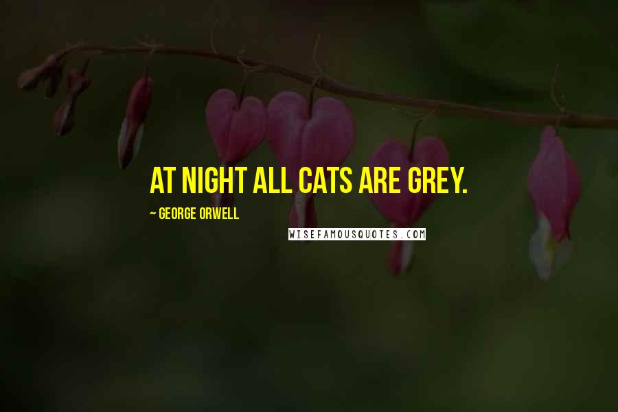 George Orwell Quotes: At night all cats are grey.