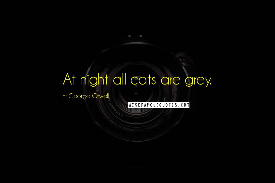George Orwell Quotes: At night all cats are grey.