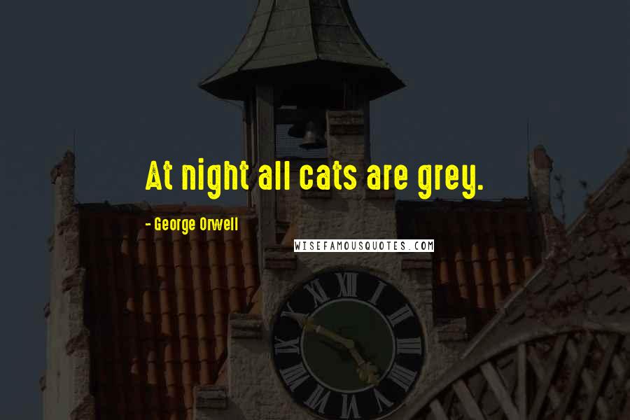 George Orwell Quotes: At night all cats are grey.