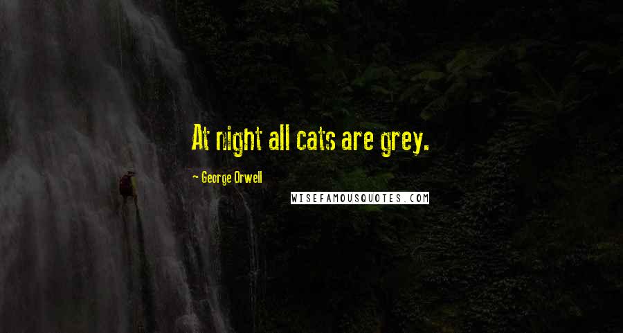 George Orwell Quotes: At night all cats are grey.