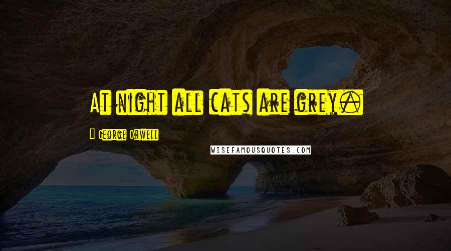 George Orwell Quotes: At night all cats are grey.