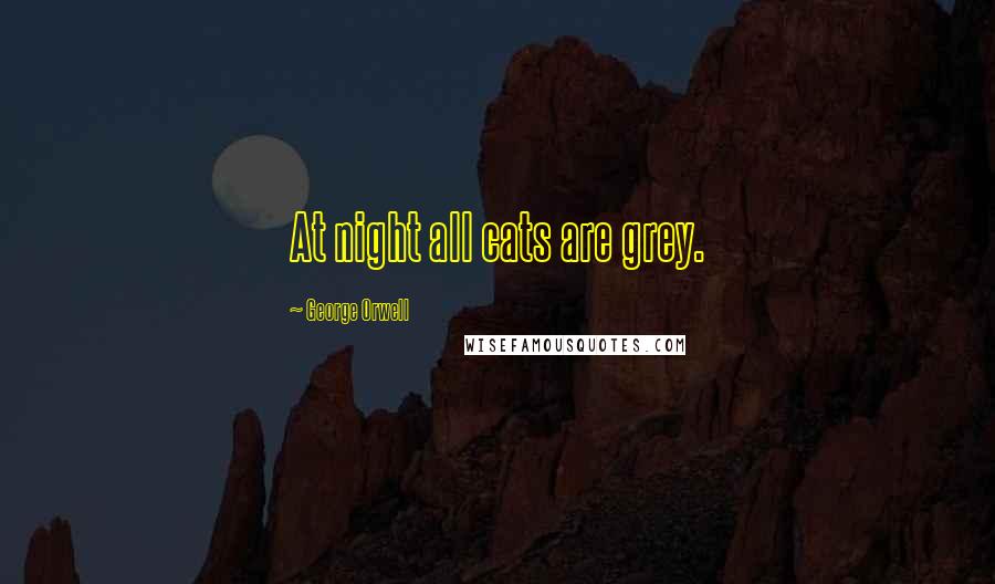 George Orwell Quotes: At night all cats are grey.
