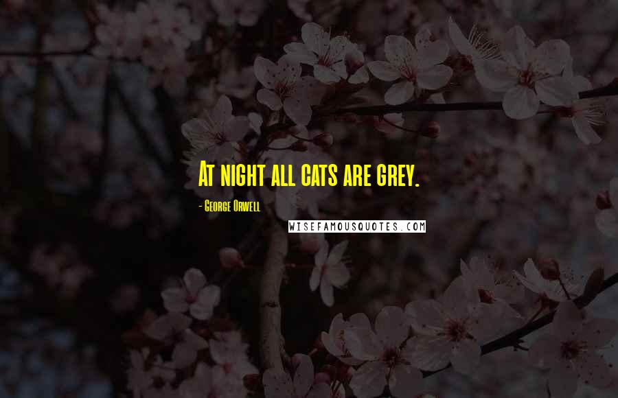 George Orwell Quotes: At night all cats are grey.