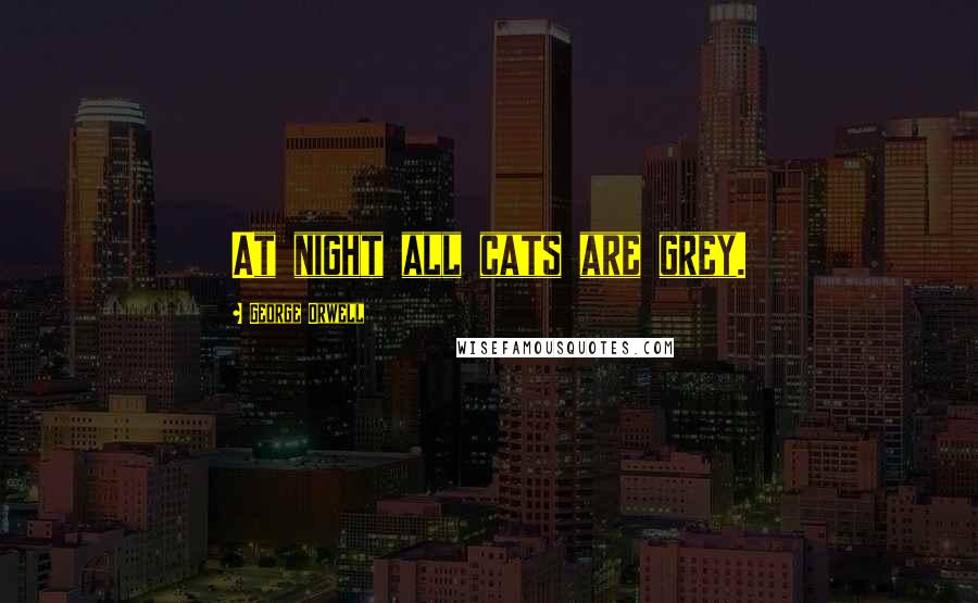 George Orwell Quotes: At night all cats are grey.