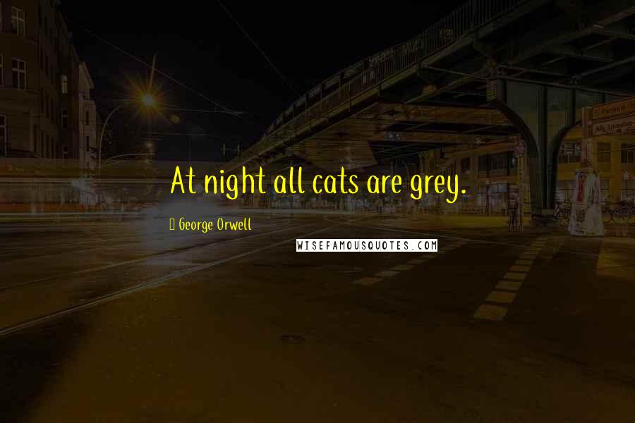 George Orwell Quotes: At night all cats are grey.