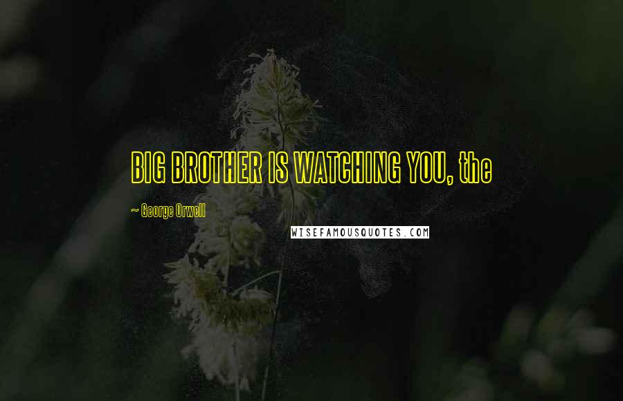 George Orwell Quotes: BIG BROTHER IS WATCHING YOU, the