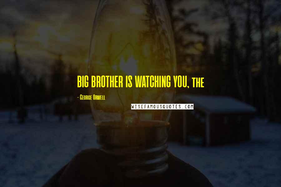 George Orwell Quotes: BIG BROTHER IS WATCHING YOU, the