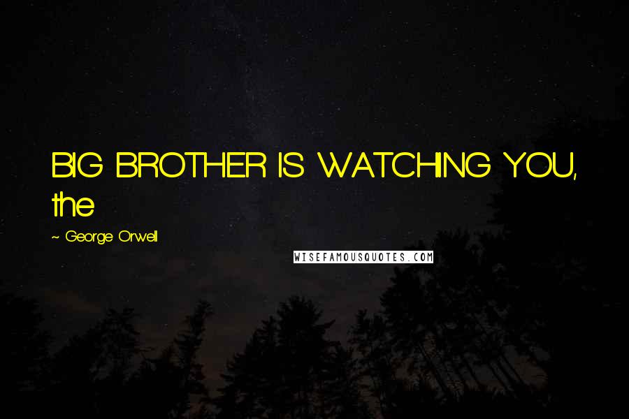 George Orwell Quotes: BIG BROTHER IS WATCHING YOU, the