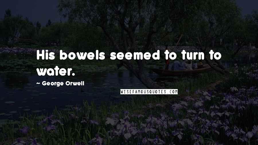 George Orwell Quotes: His bowels seemed to turn to water.